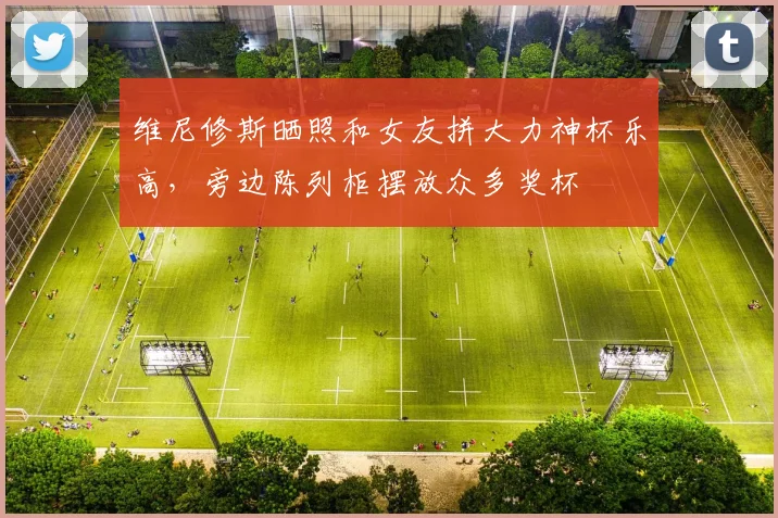维尼修斯晒照和女友拼大力神杯乐高，旁边陈列柜摆放众多奖杯